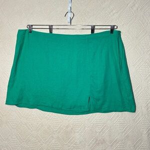 3XL Bright Green Linen Miniskirt Plus Size Summer Spring Vacation Hot‎ Girl
